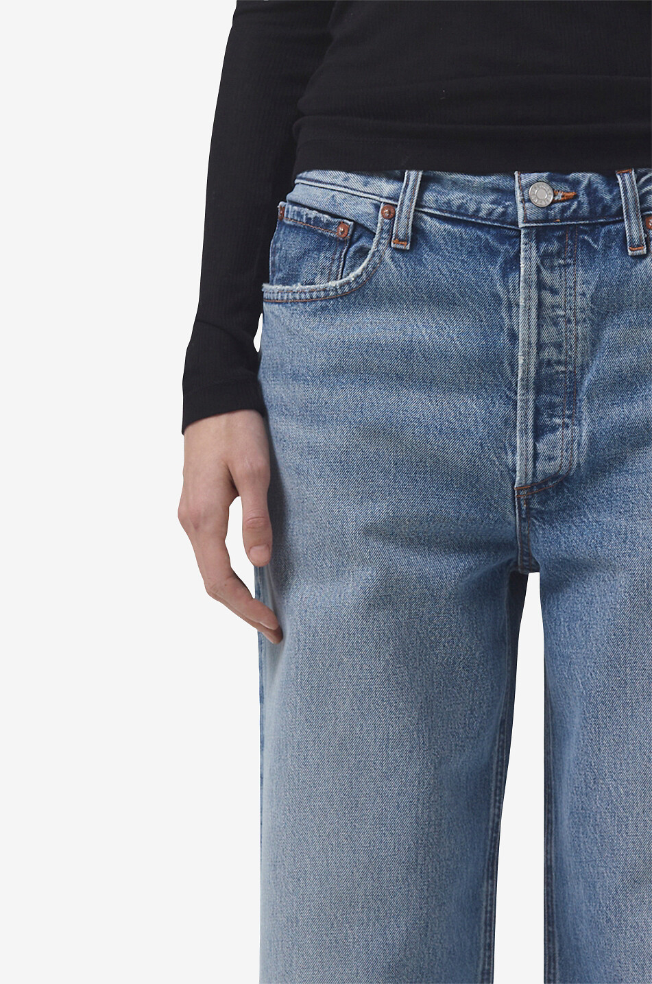 AGOLDE Jeans mit geradem Bein aus Biobaumwolle Low Slung Damen BLAU 7