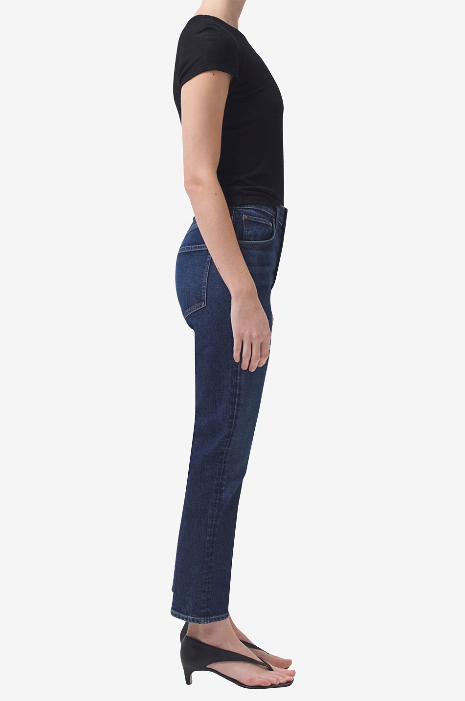 AGOLDE Jean slim en coton biologique et viscose Riley Femme BLEU FONCE 4
