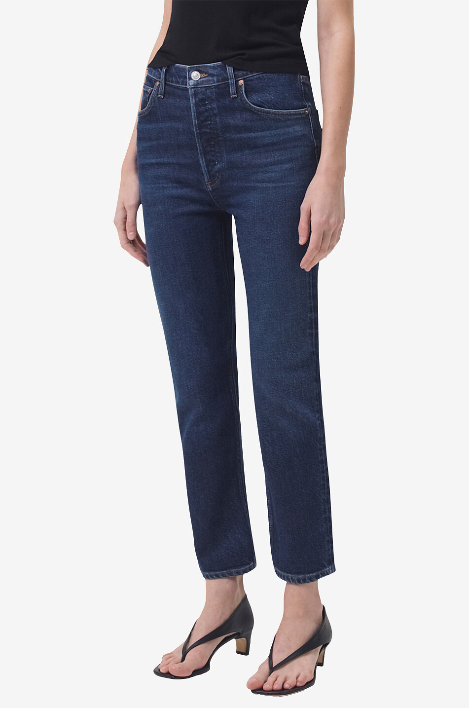 AGOLDE Jean slim en coton biologique et viscose Riley Femme BLEU FONCE 6