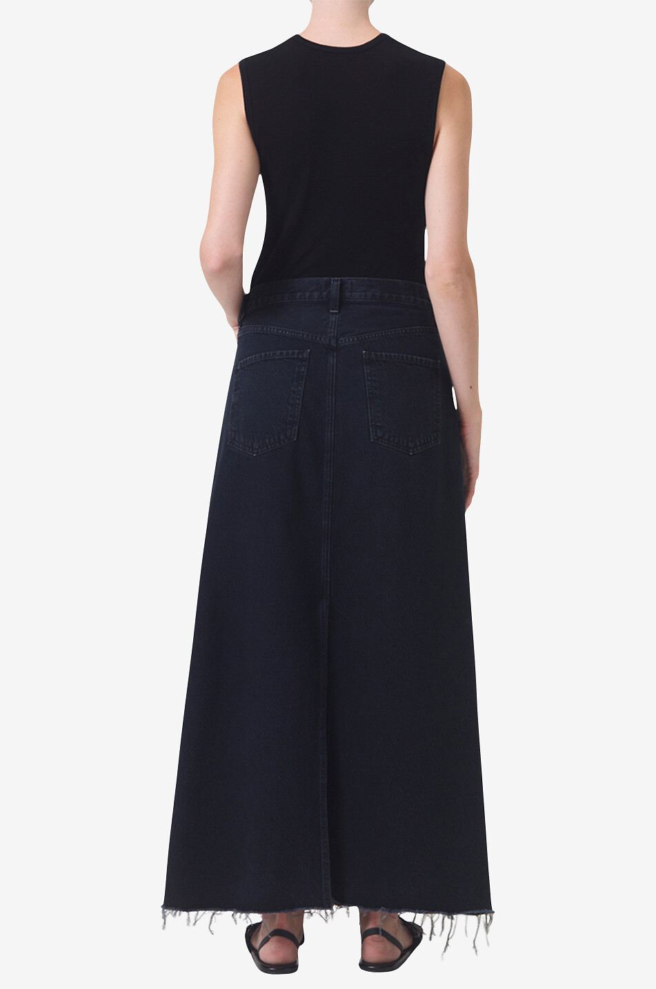 AGOLDE Hilla organic cotton maxi skirt Women BLACK 5