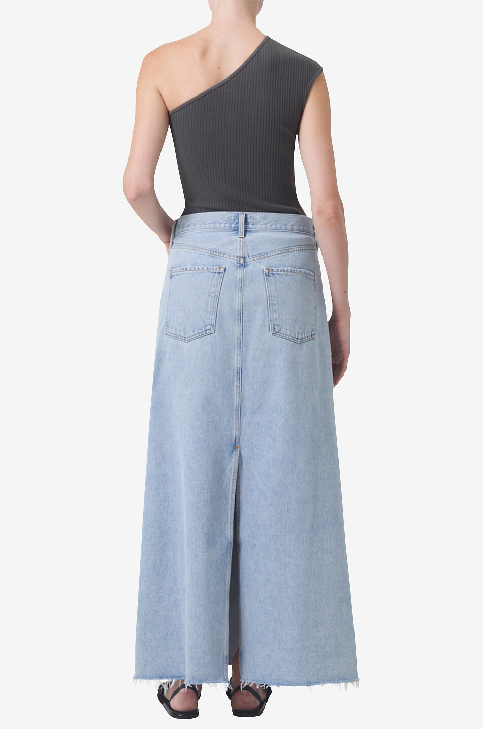 AGOLDE Jupe longue en coton recyclé Hilla Femme BLEU CLAIR 5