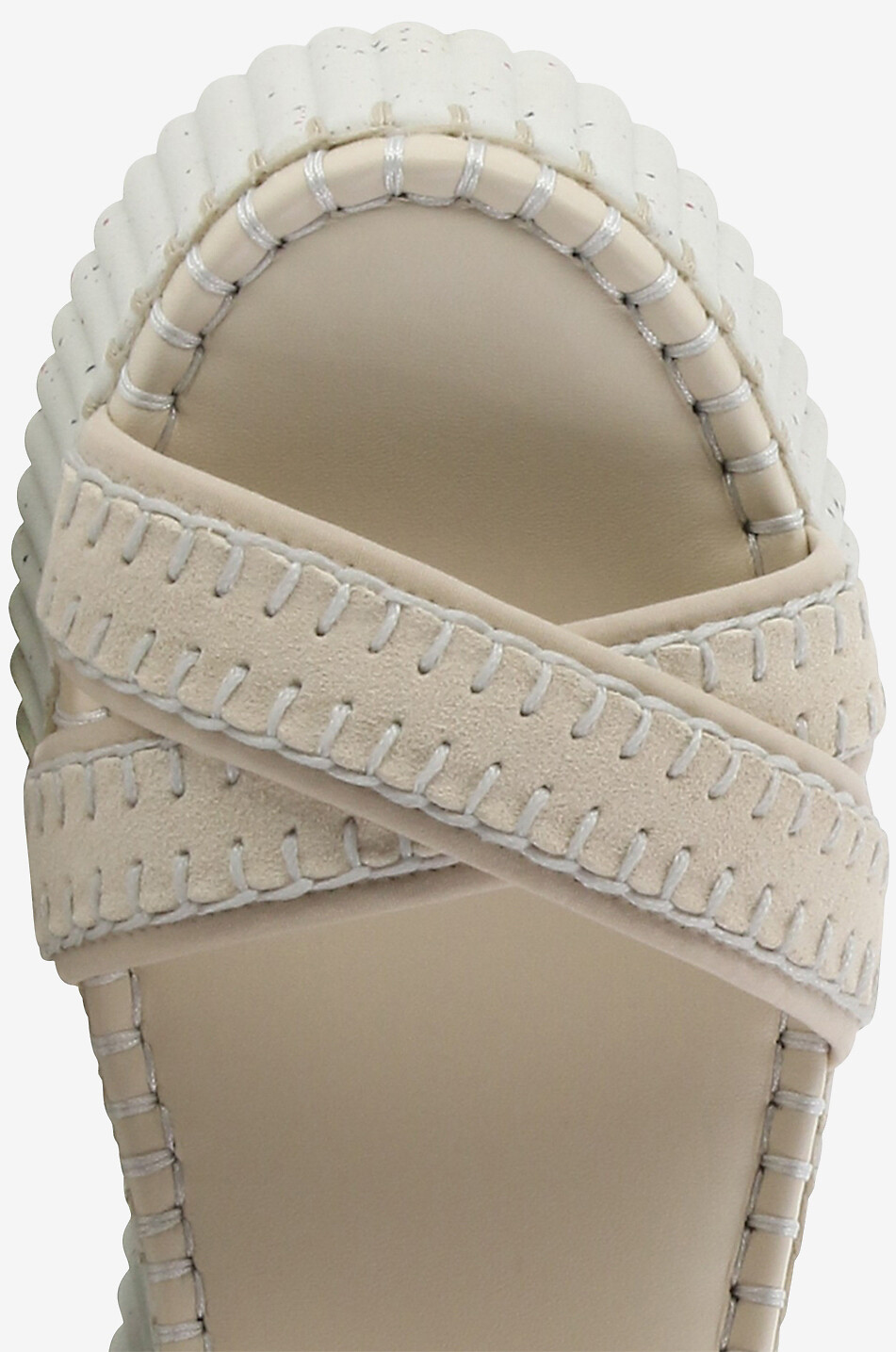 CHLOE Keilsandalen aus Neopren und Wildleder Nama Damen WEISS 5