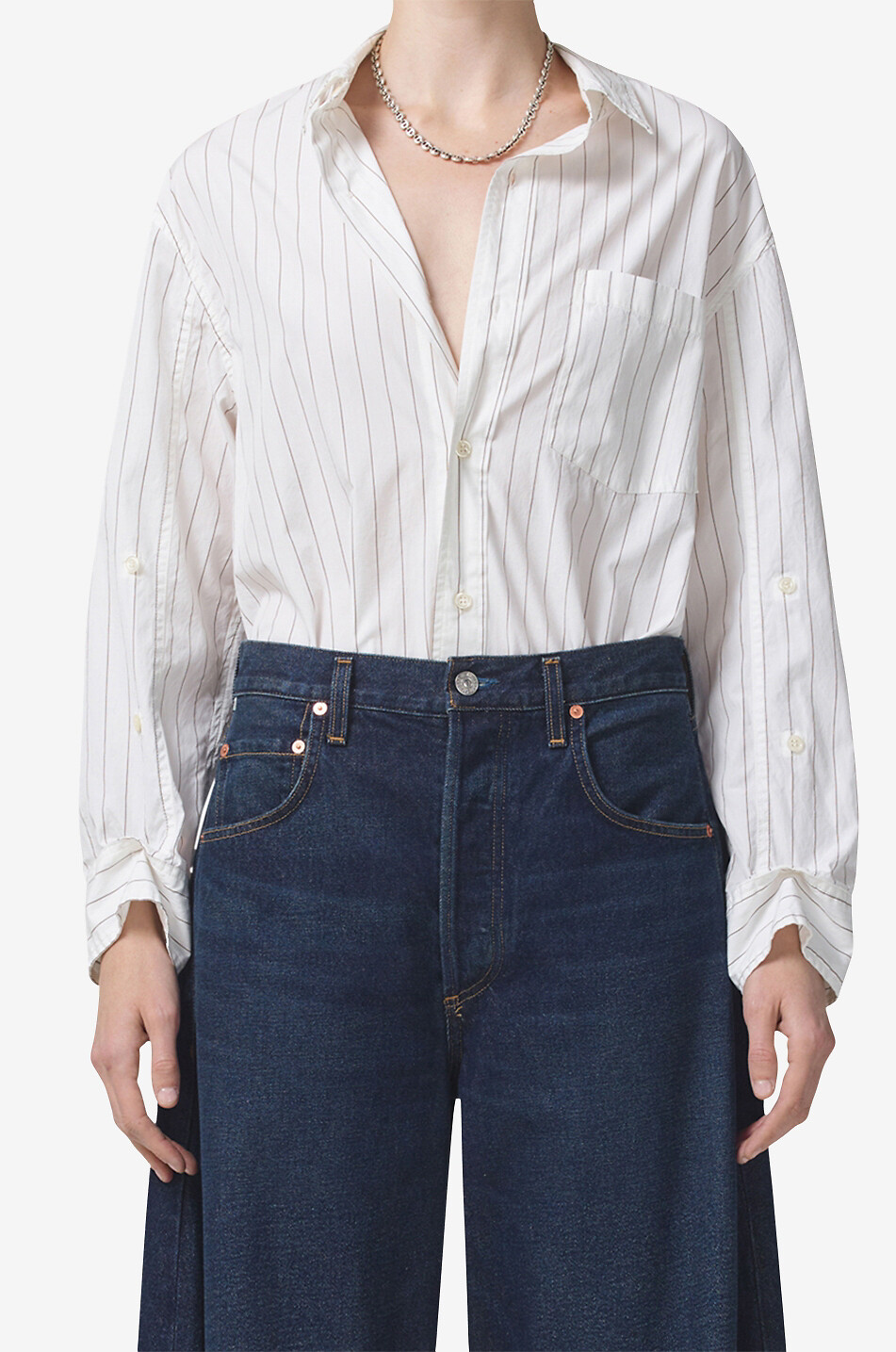 CITIZENS OF HUMANITY Kayla cotton long-sleeved shirt Women WHITE 3