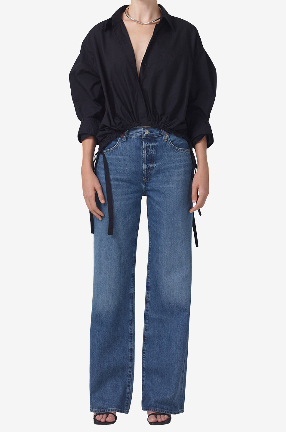 CITIZENS OF HUMANITY Jean large en coton biologique Annina Femme BLEU 3