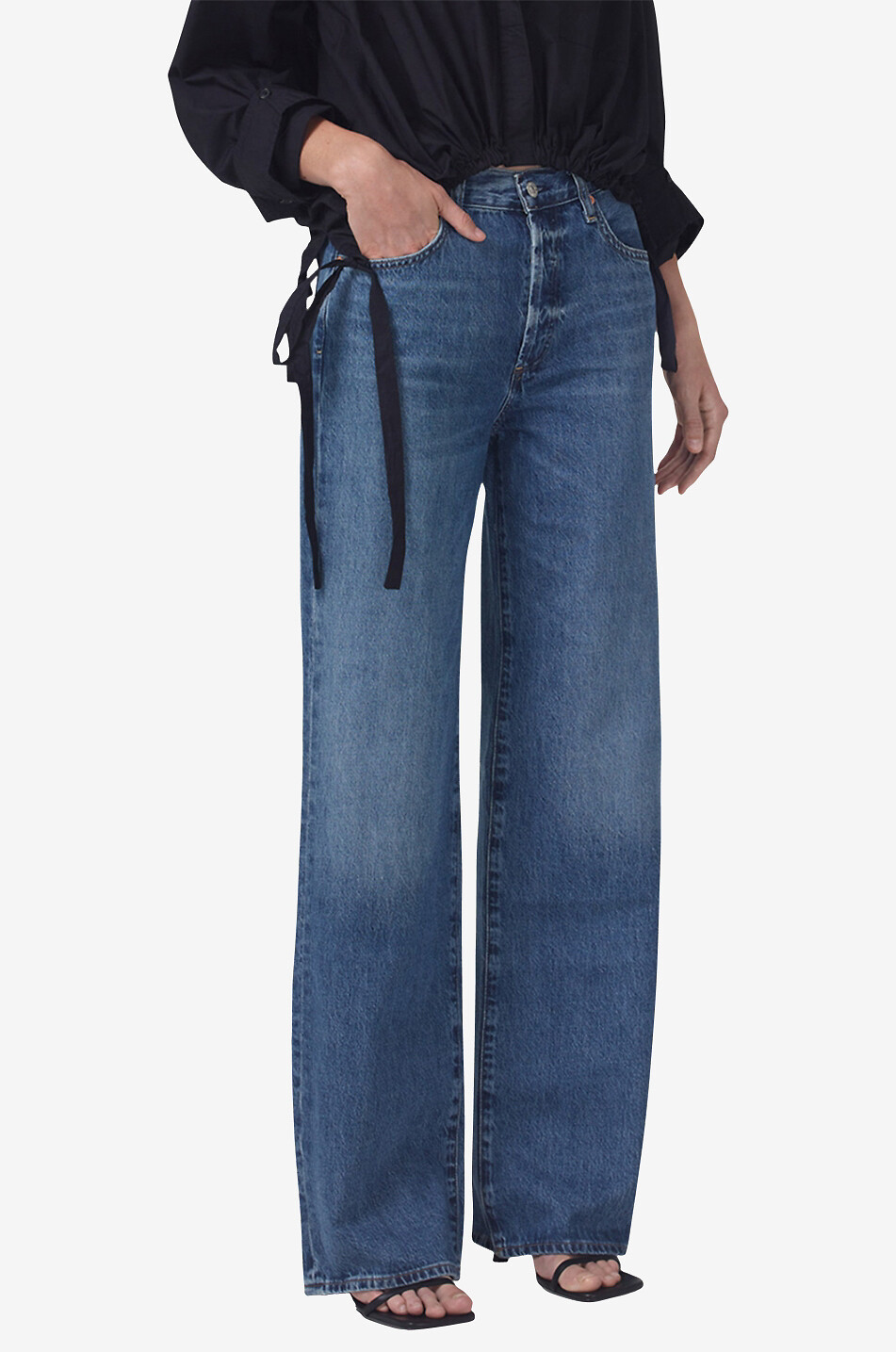 CITIZENS OF HUMANITY Jean large en coton biologique Annina Femme BLEU 6