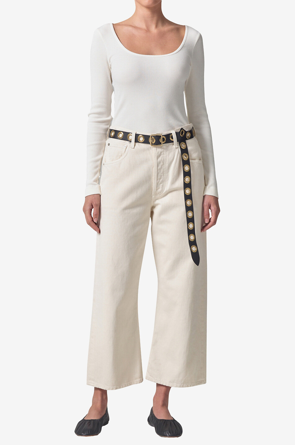CITIZENS OF HUMANITY Gaucho Vintage cotton wide-leg jeans Women EGGSHELL 3