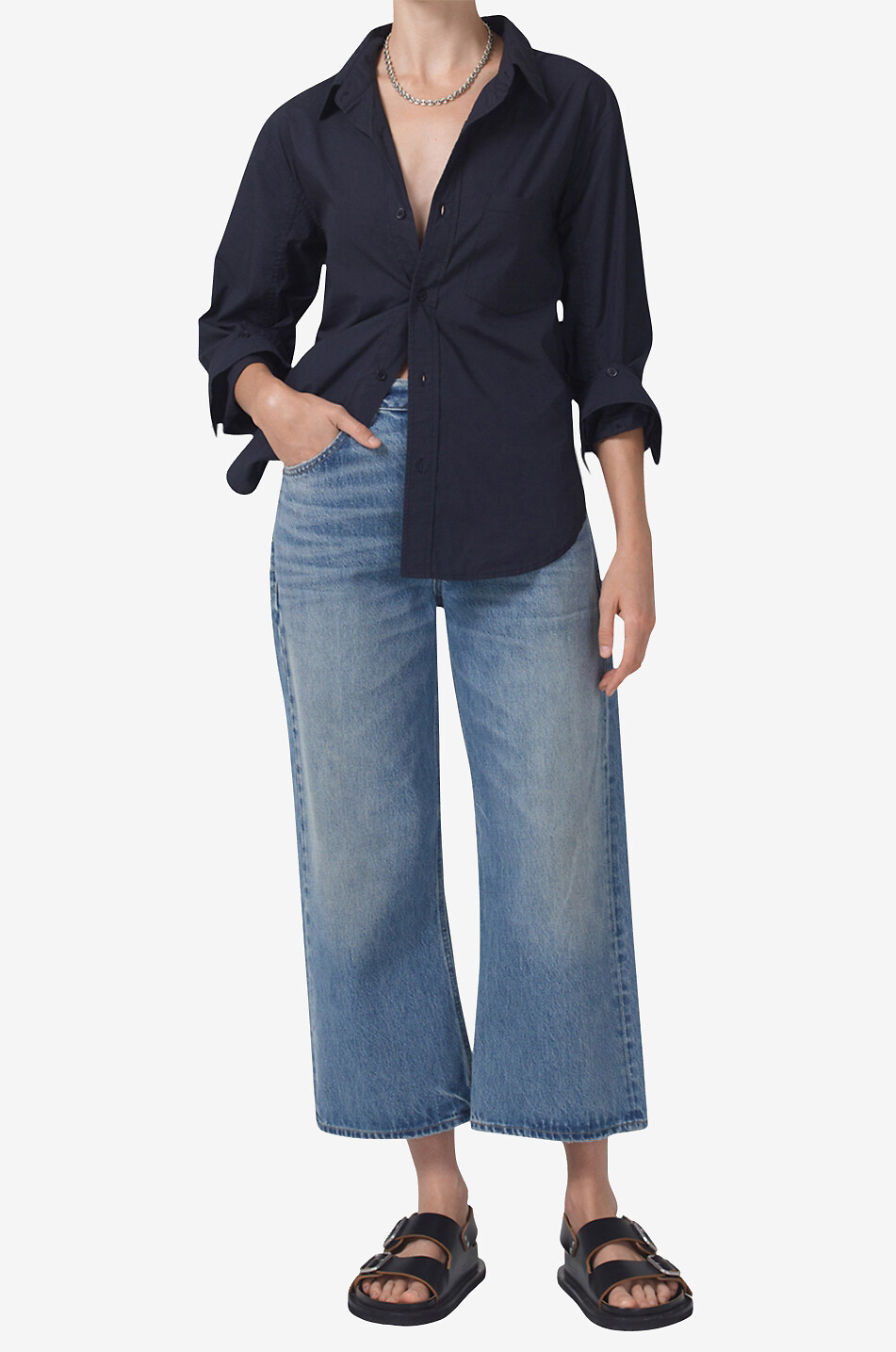 Jean large en coton recyclé Gaucho