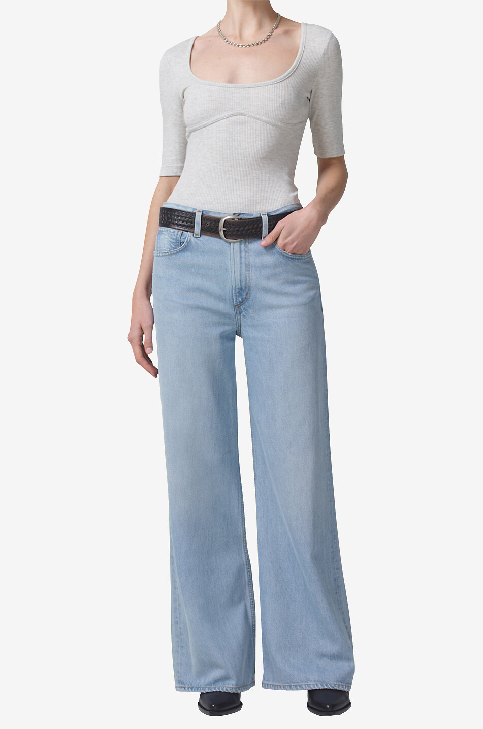 CITIZENS OF HUMANITY Jean large en lyocell et coton recyclé Paloma Femme BLEU CLAIR 3