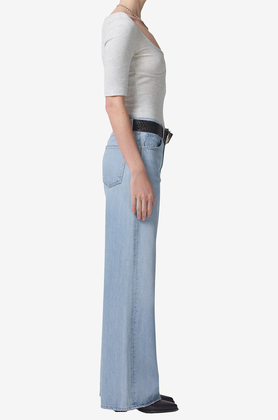 CITIZENS OF HUMANITY Paloma lyocell and recycled cotton wide-leg jeans Women LIGHT BLUE 4