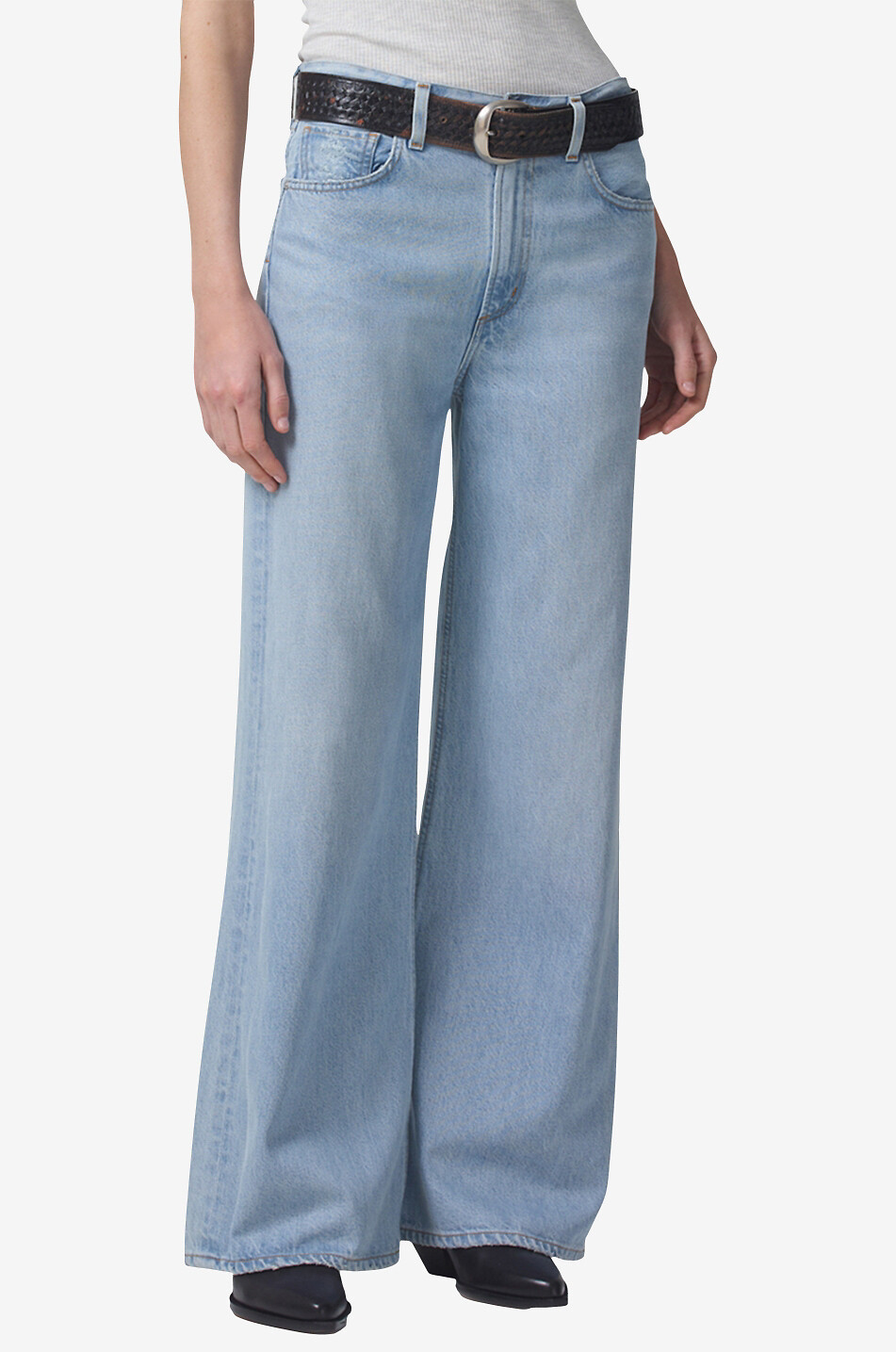 CITIZENS OF HUMANITY Paloma lyocell and recycled cotton wide-leg jeans Women LIGHT BLUE 6