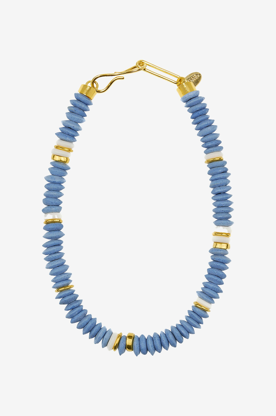 LIZZIE FORTUNATO Dicke Halskette aus recyceltem Glas Laguna Sky Blue Damen MITTELBLAU 1