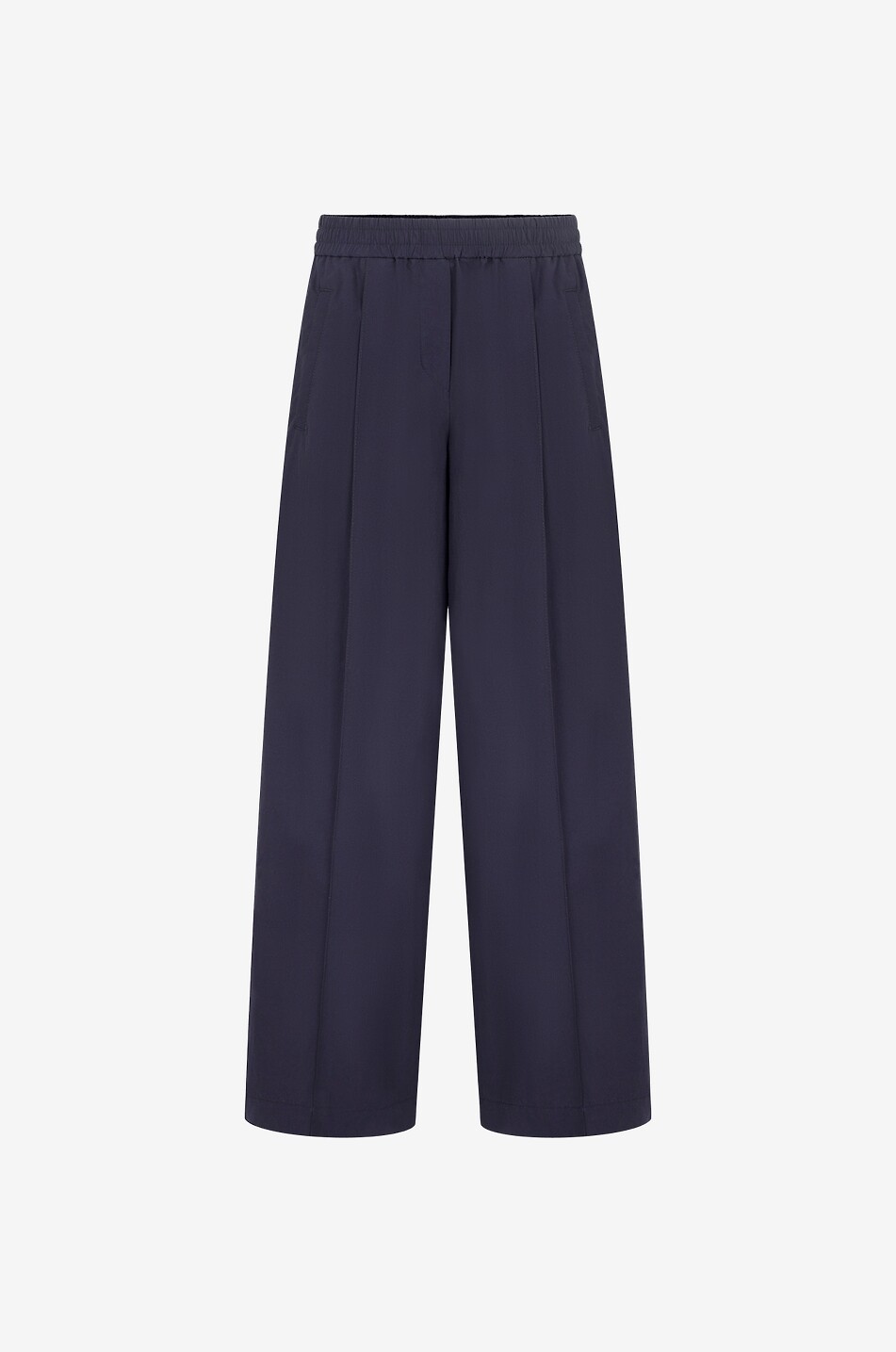 Weite Bundfaltenhose aus Popeline