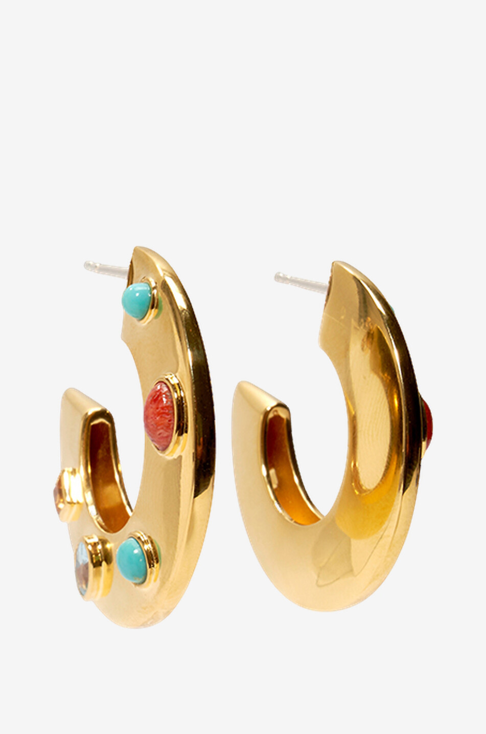 Goldene Creolen mit Steinen Saucer