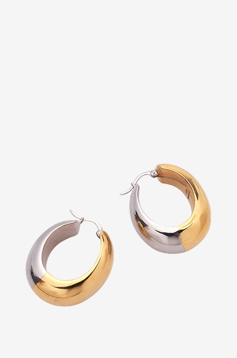 LIZZIE FORTUNATO Bubble chunky gold- and silvertone hoop earrings Women MULTI COLOURED 2