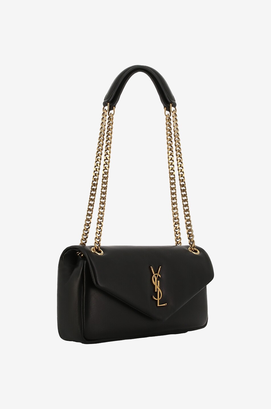 SAINT LAURENT PARIS Calypso nappa leather shoulder bag Women BLACK 2