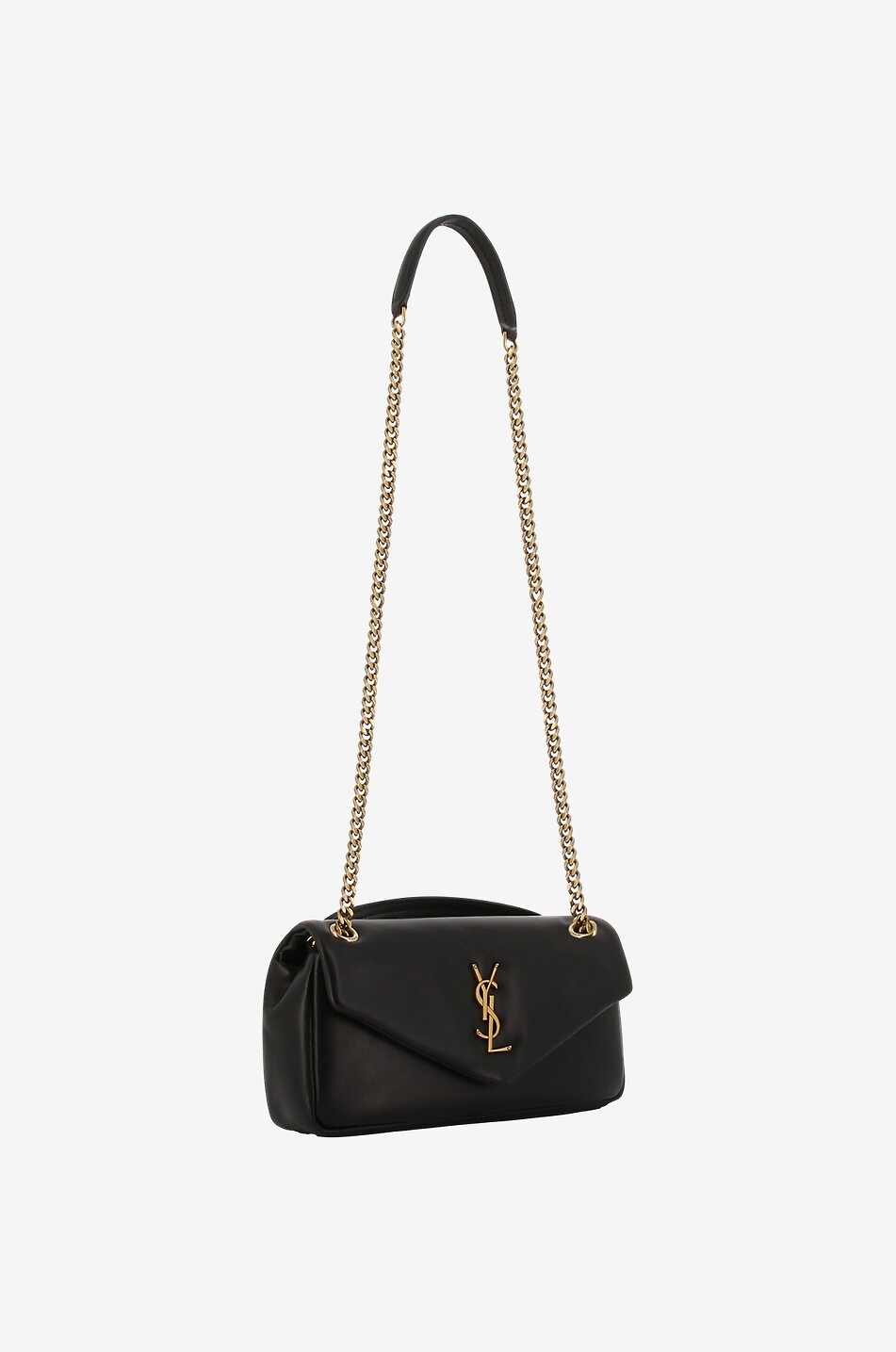 SAINT LAURENT PARIS Calypso nappa leather shoulder bag Women BLACK 5