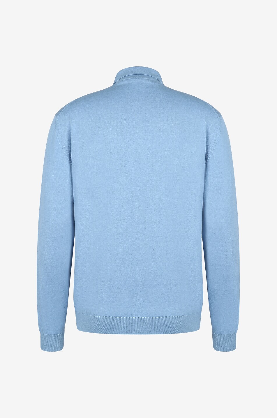 MAURIZIO BALDASSARI Polo à manches longues en soie et coton Homme BLEU CLAIR 2