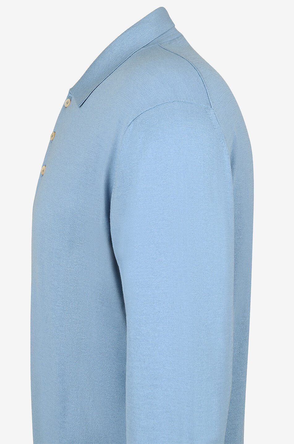 MAURIZIO BALDASSARI Polo à manches longues en soie et coton Homme BLEU CLAIR 3