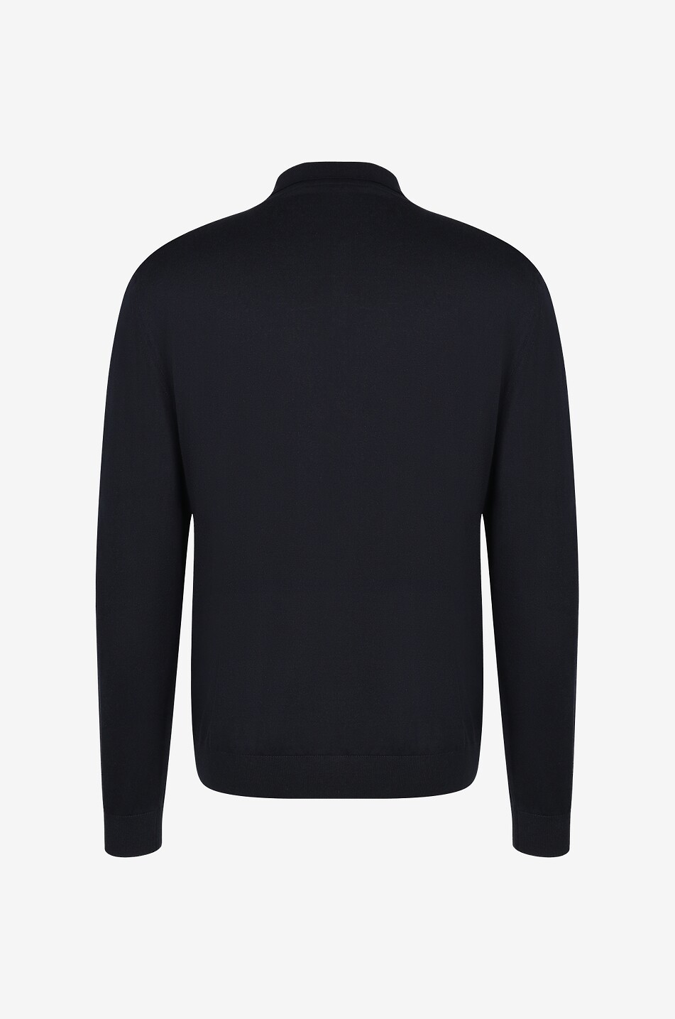 MAURIZIO BALDASSARI Polo à manches longues en soie et coton Homme BLEU FONCE 2