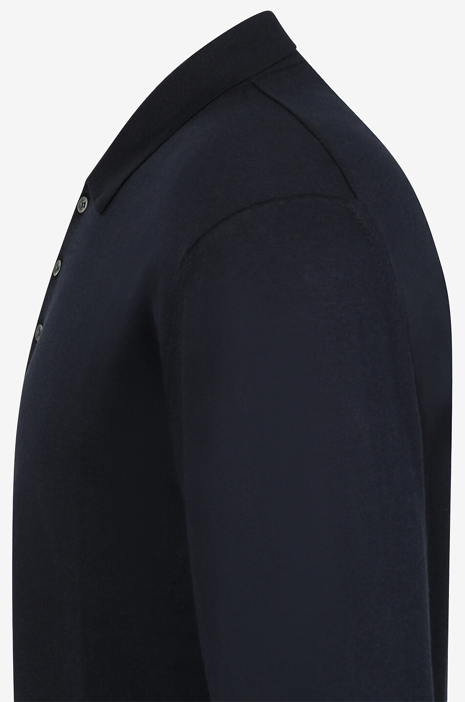 MAURIZIO BALDASSARI Polo à manches longues en soie et coton Homme BLEU FONCE 3