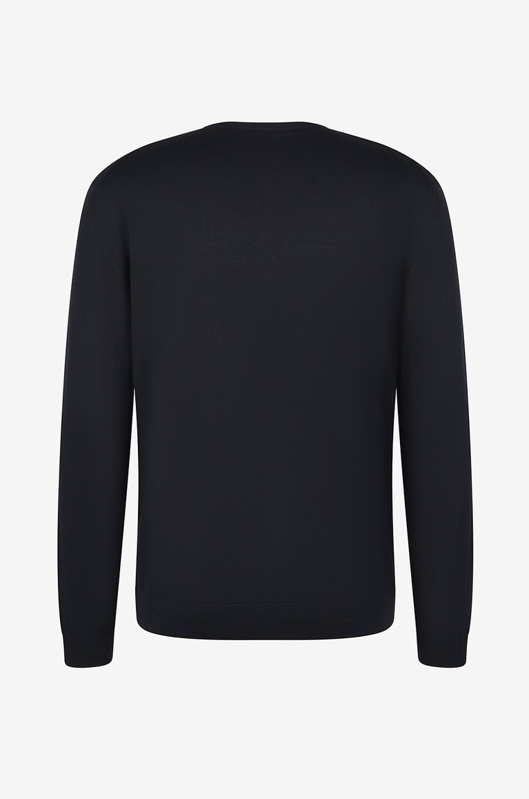 MAURIZIO BALDASSARI Silk and cotton crenweck jumper Men DARK BLUE 2