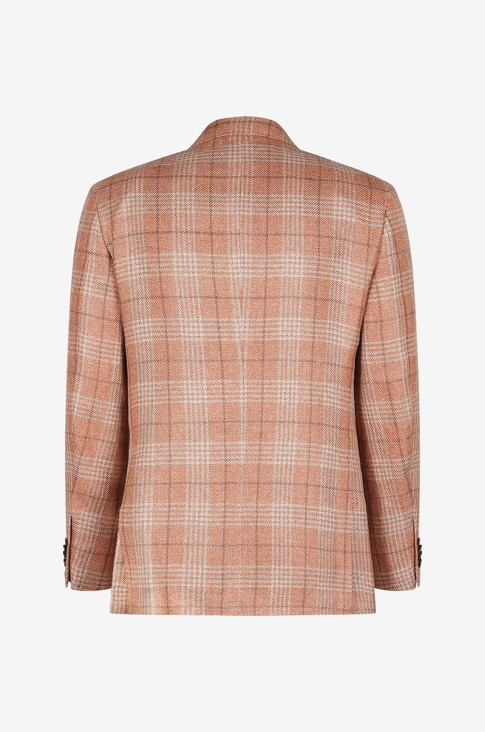 CARUSO Blazer en chanvre et laine à carreaux Homme ORANGE MOYEN 2