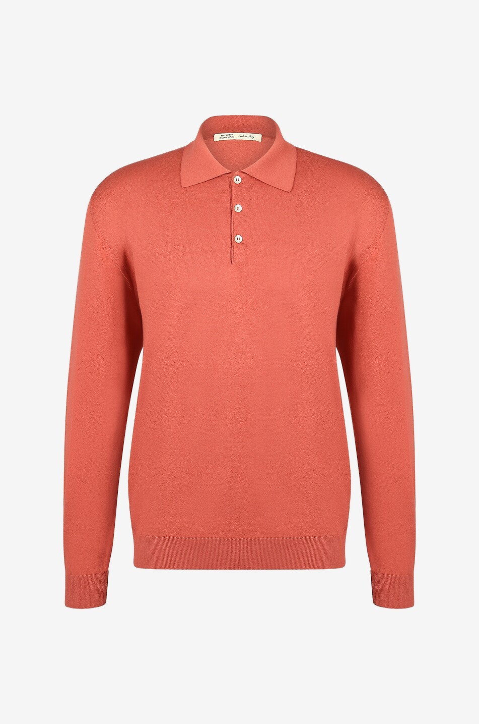 MAURIZIO BALDASSARI Polohemd mit langen Ärmeln aus Seide und Baumwolle Herren MITTELORANGE 1