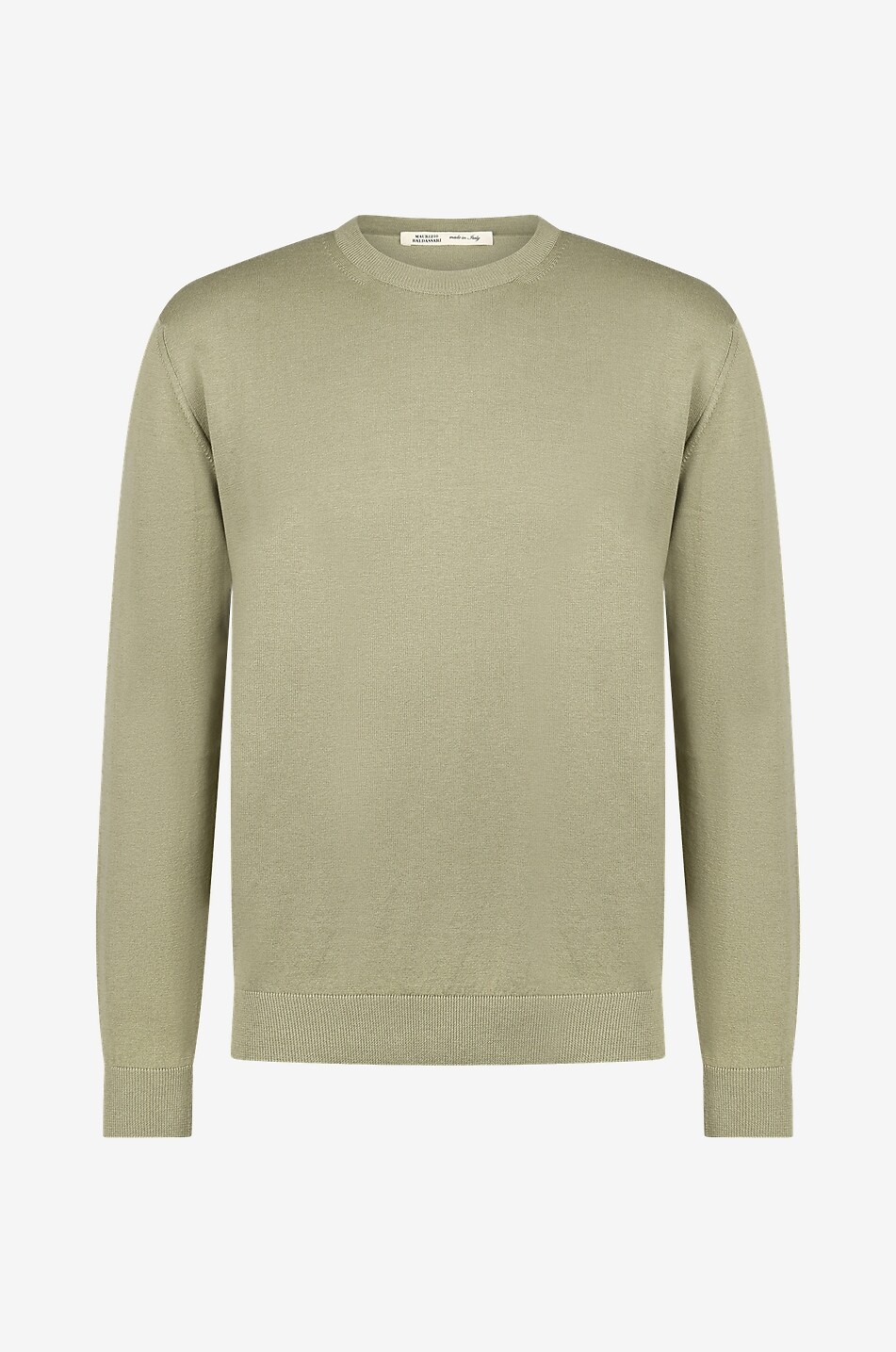 MAURIZIO BALDASSARI Rundhalspullover aus Seide und Baumwolle Herren MITTELGRÜN 1