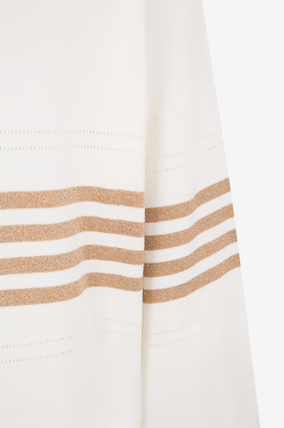 TWINSET Pull à manches longues à rayures et monogramme doré Femme DORE 3