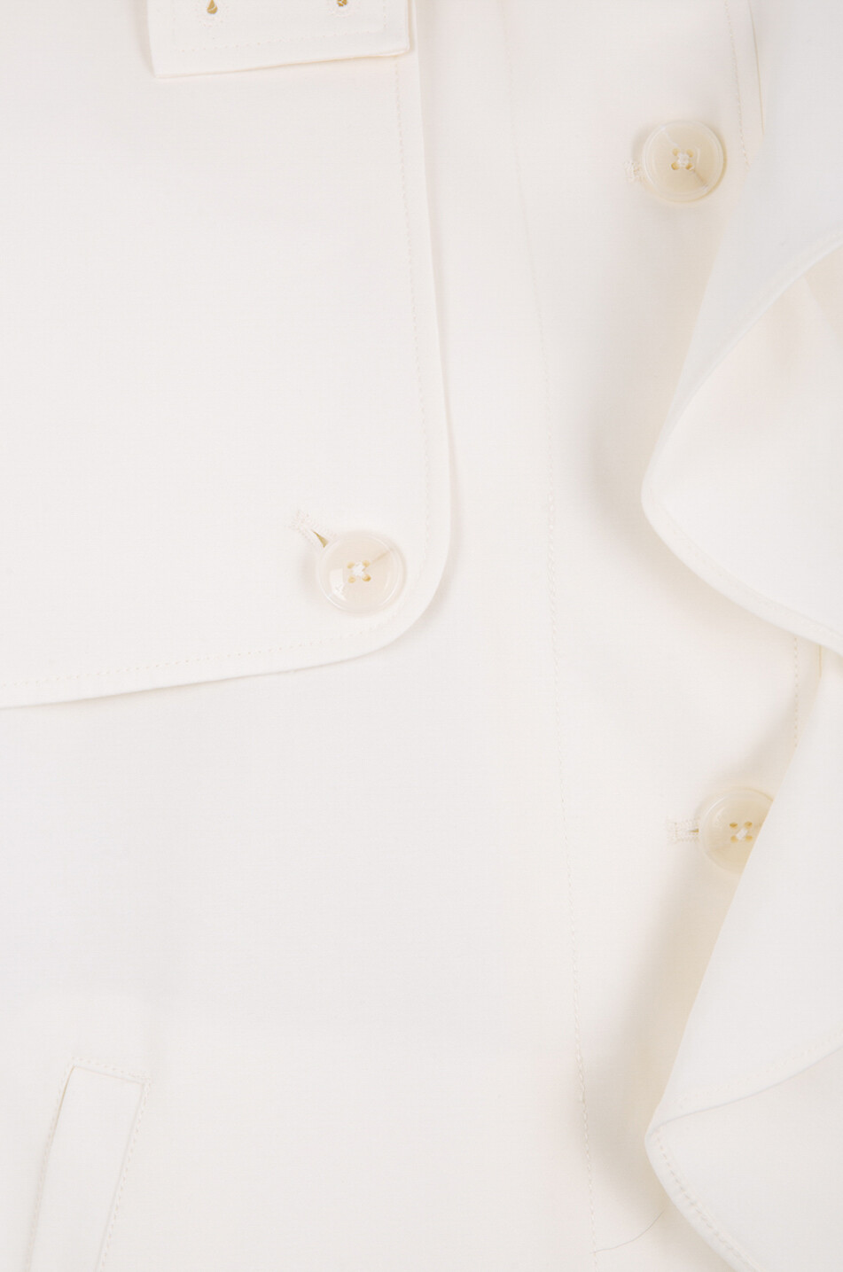 Jabot collar cotton short coat