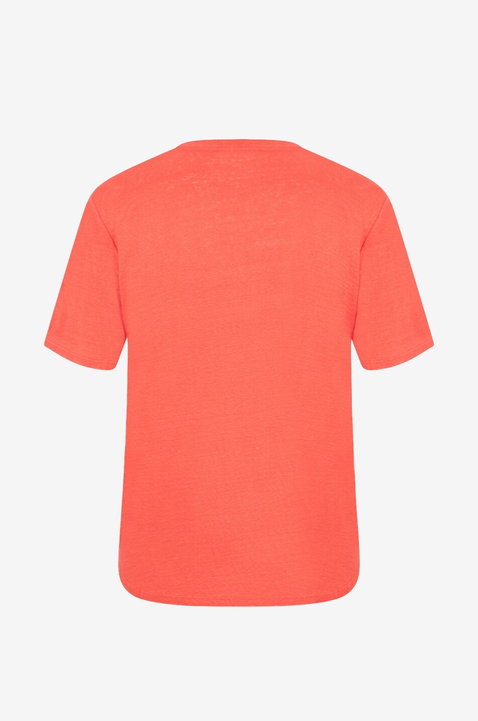 T-shirt à manches courtes et col V en lin