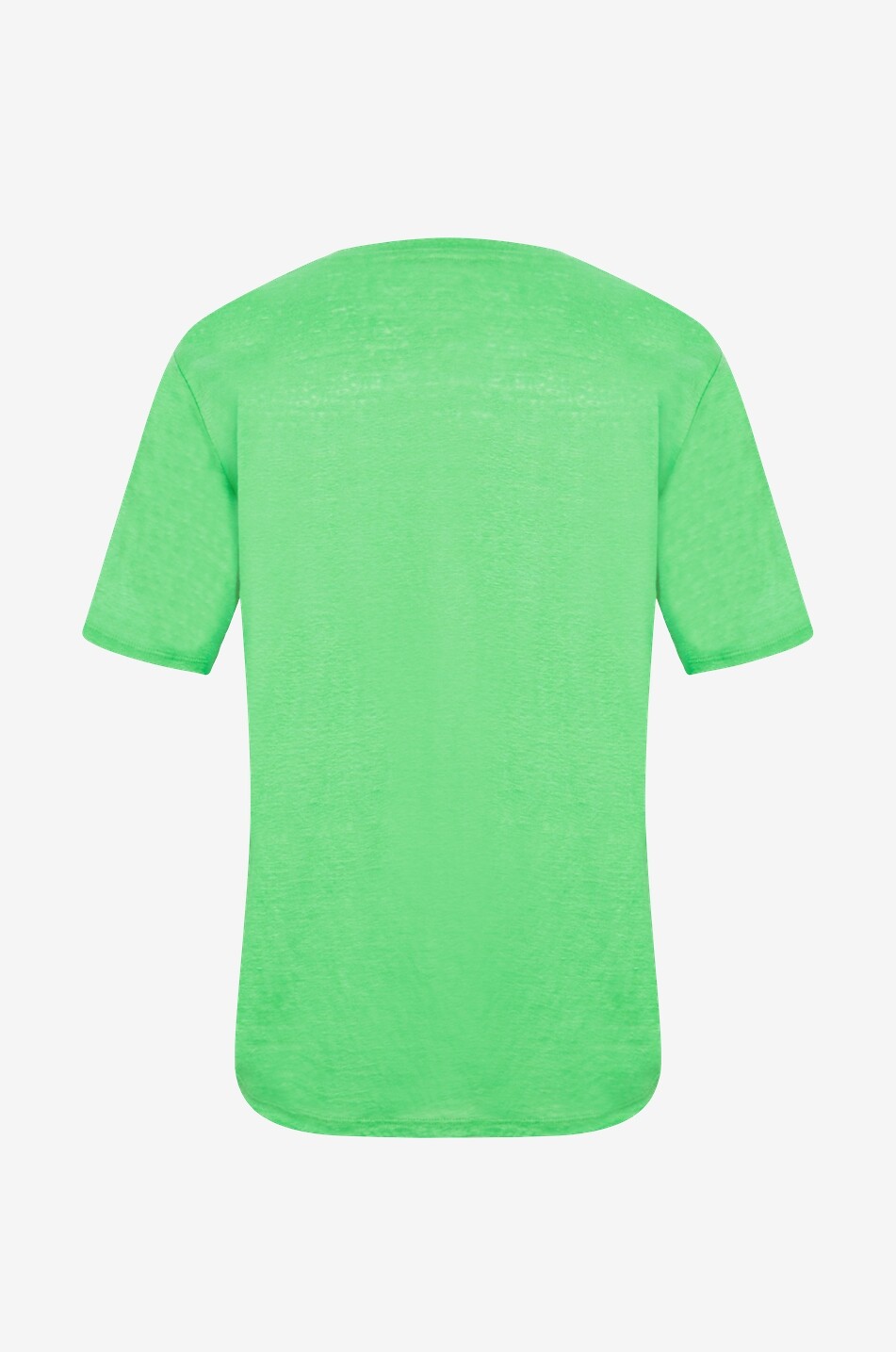 BONGENIE T-shirt à manches courtes et col V en lin Femme VERT 2