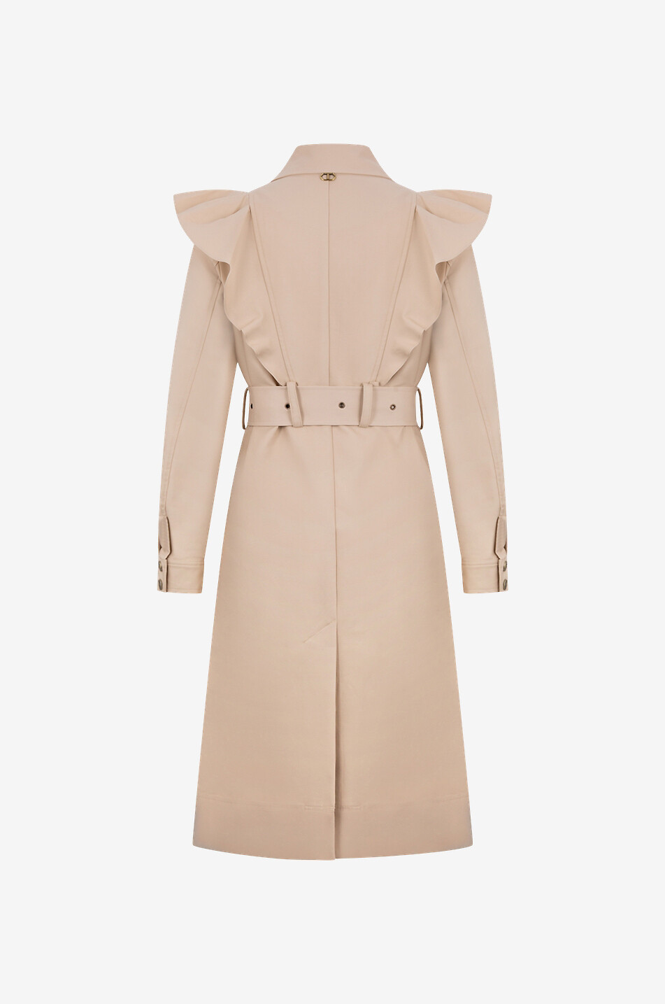 Ruffled cotton trench coat TWINSET Bongenie Outlet