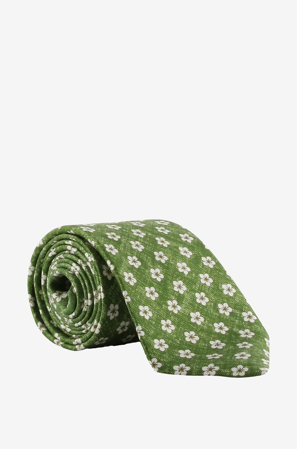 Cravate motif fleurs en soie