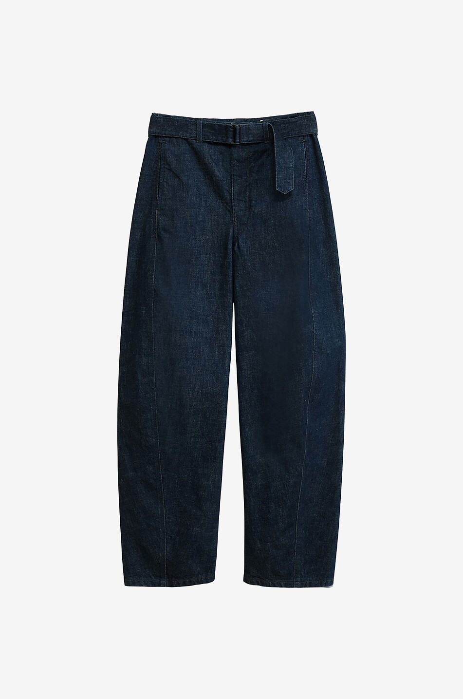 Twisted Belted dark-washed jeans