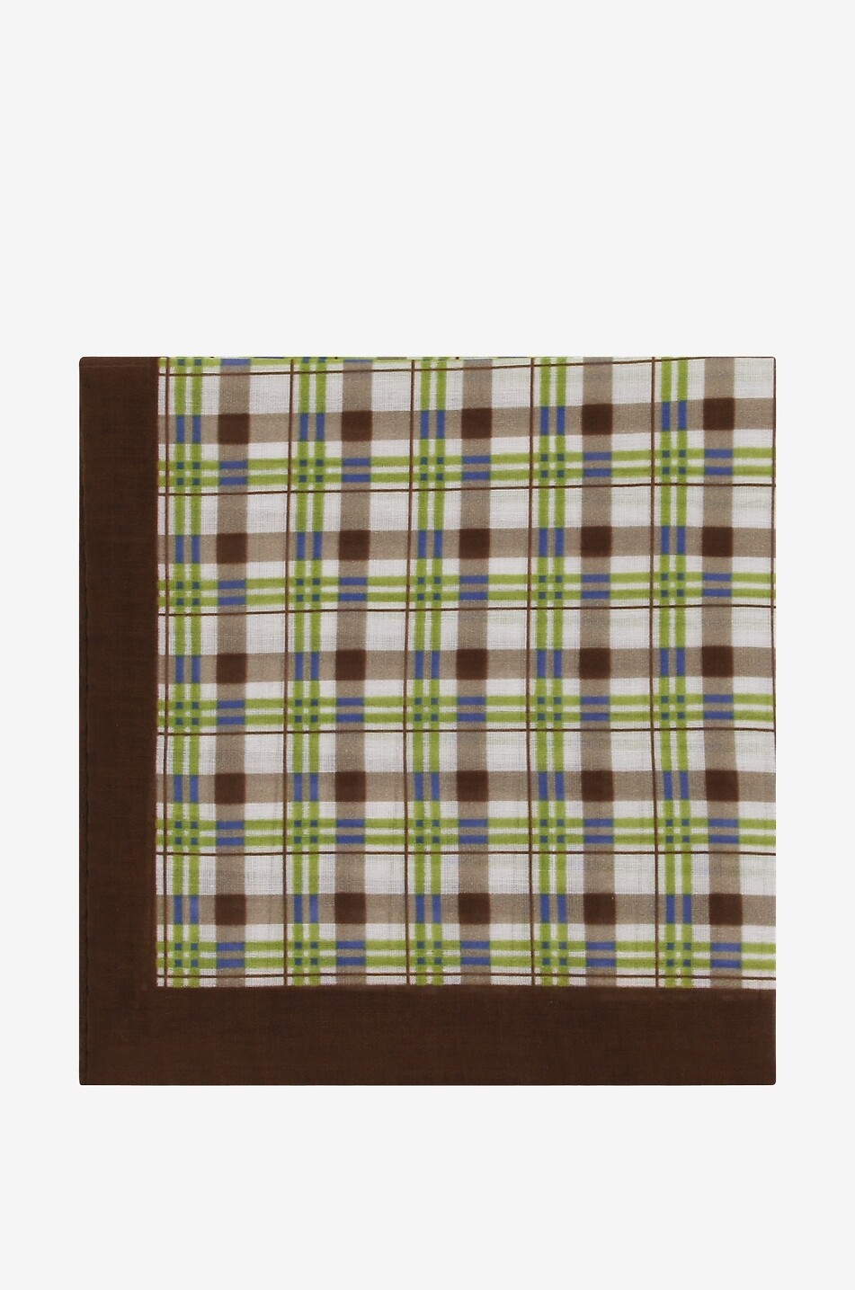 BIGI CRAVATTE Pochette en coton à carreaux Homme MARRON FONCÉ 1