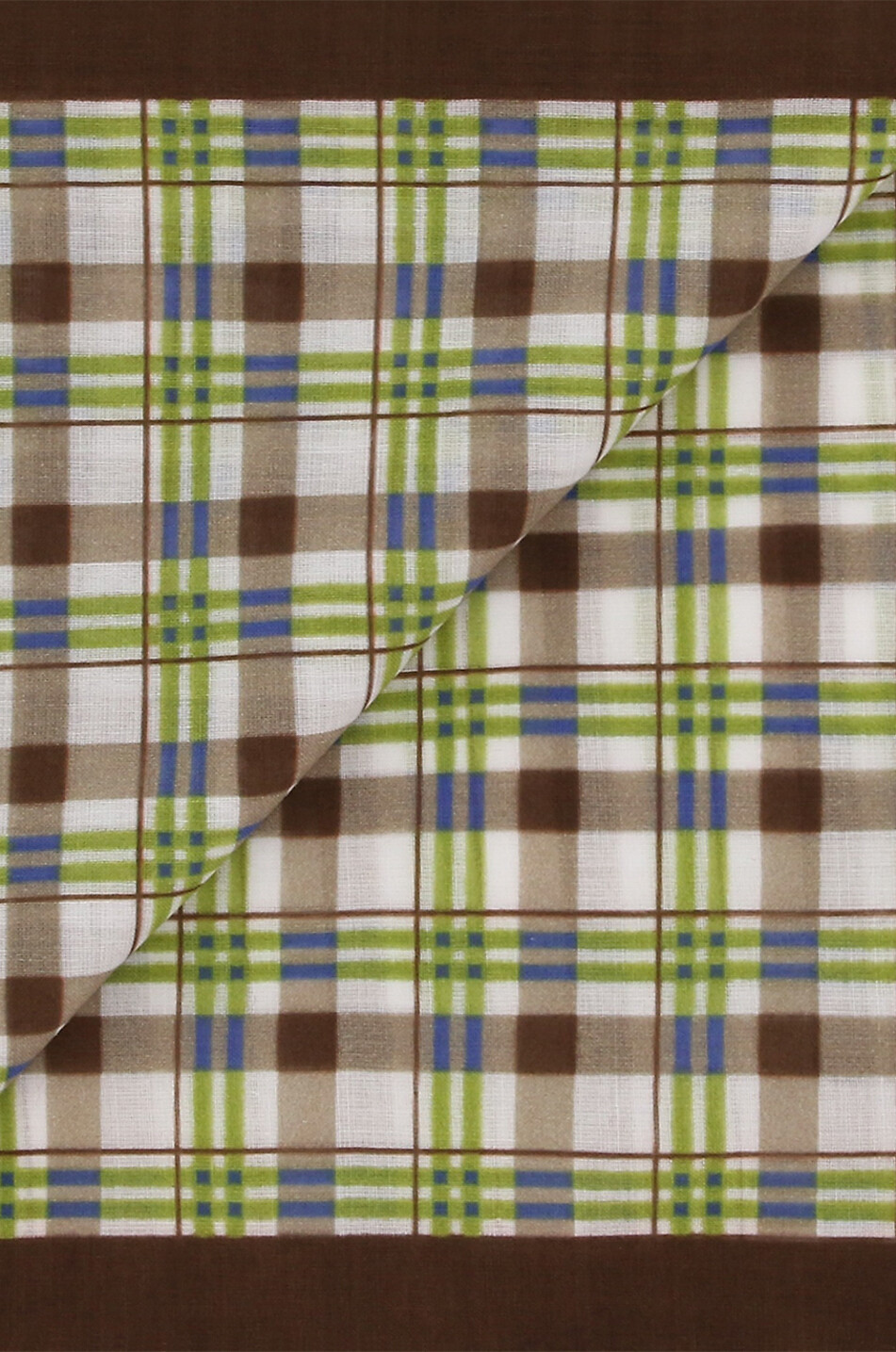 BIGI CRAVATTE Pochette en coton à carreaux Homme MARRON FONCÉ 2