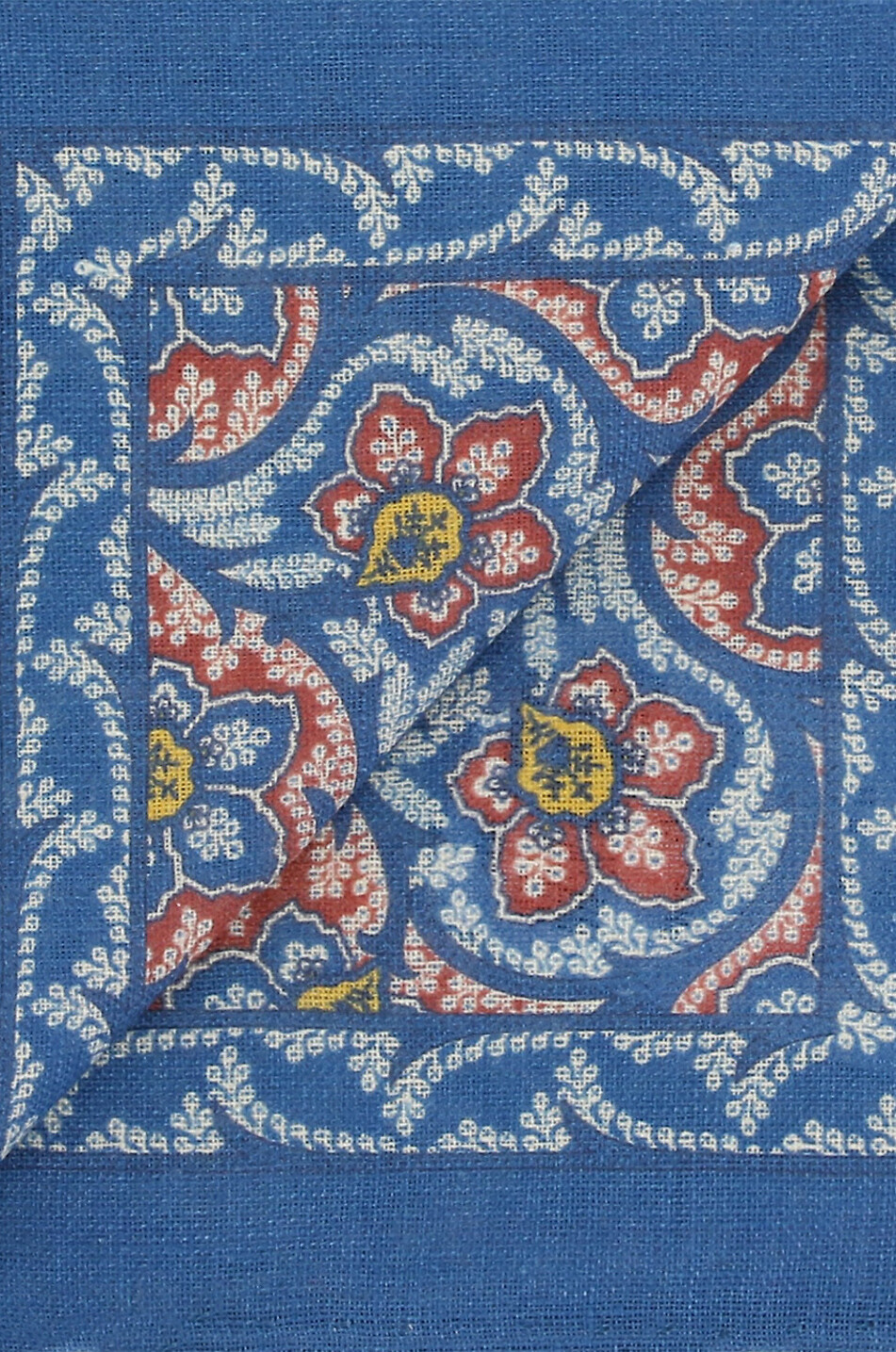 BIGI CRAVATTE Einstecktuch aus Leinen mit Blütenprint Herren BLAU 2