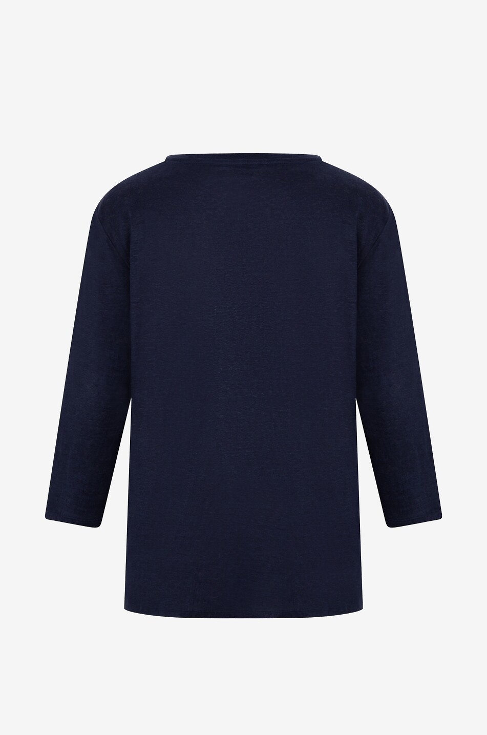 BONGENIE Linen three-quarter sleeves T-shirt Women DARK BLUE 2