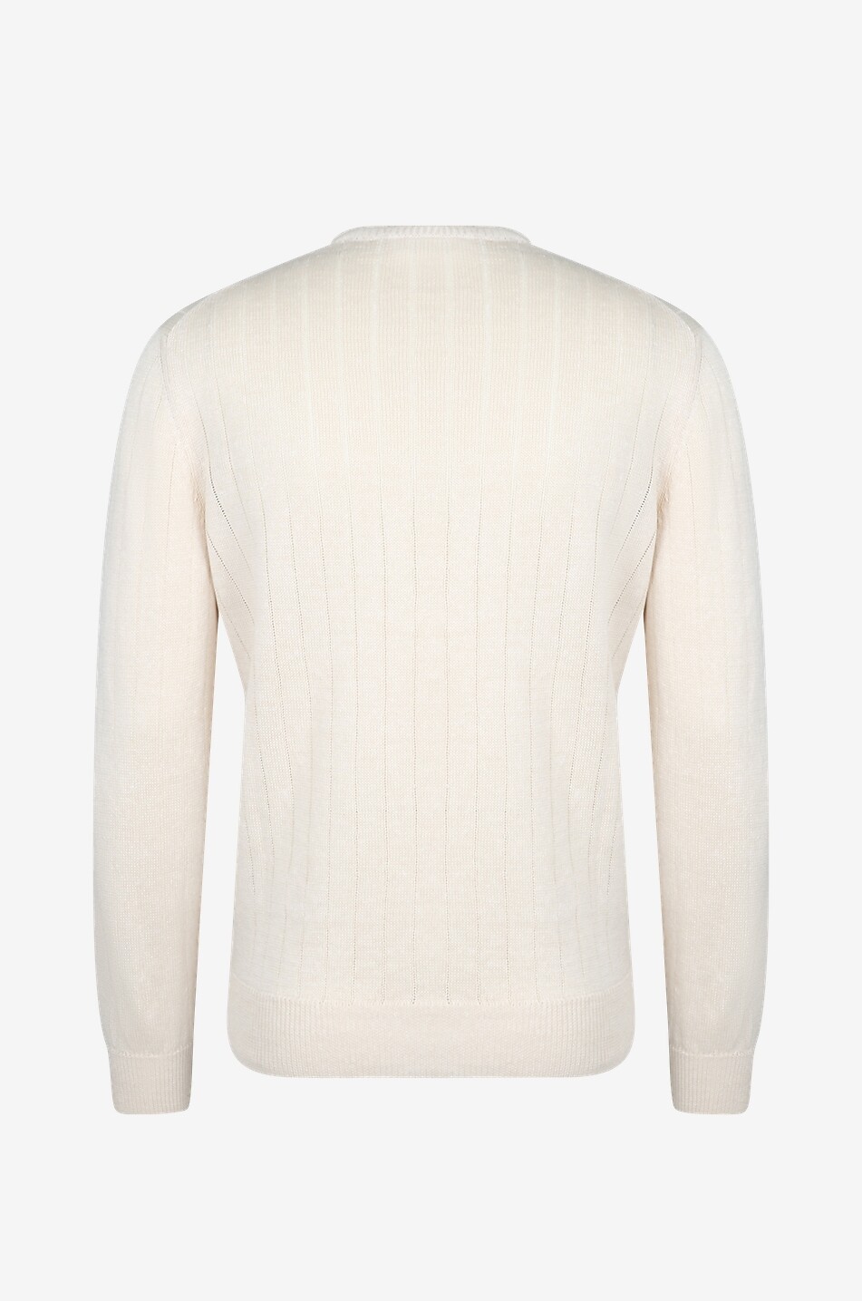 GRAN SASSO Pull à col rond en lin et coton ajouré Homme BLANC CASSE 2