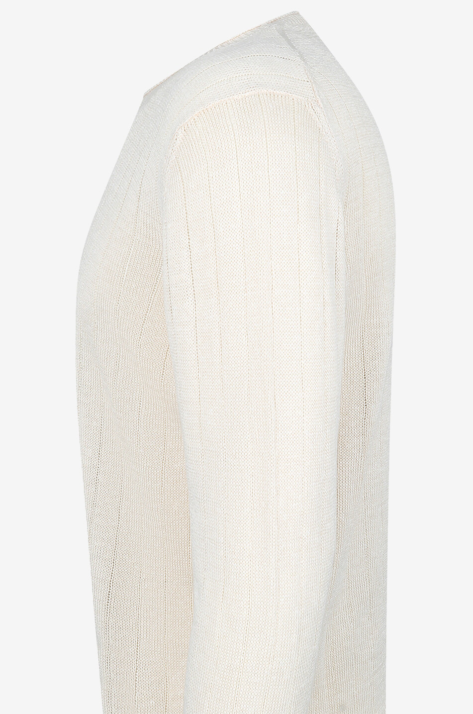 GRAN SASSO Pull à col rond en lin et coton ajouré Homme BLANC CASSE 4