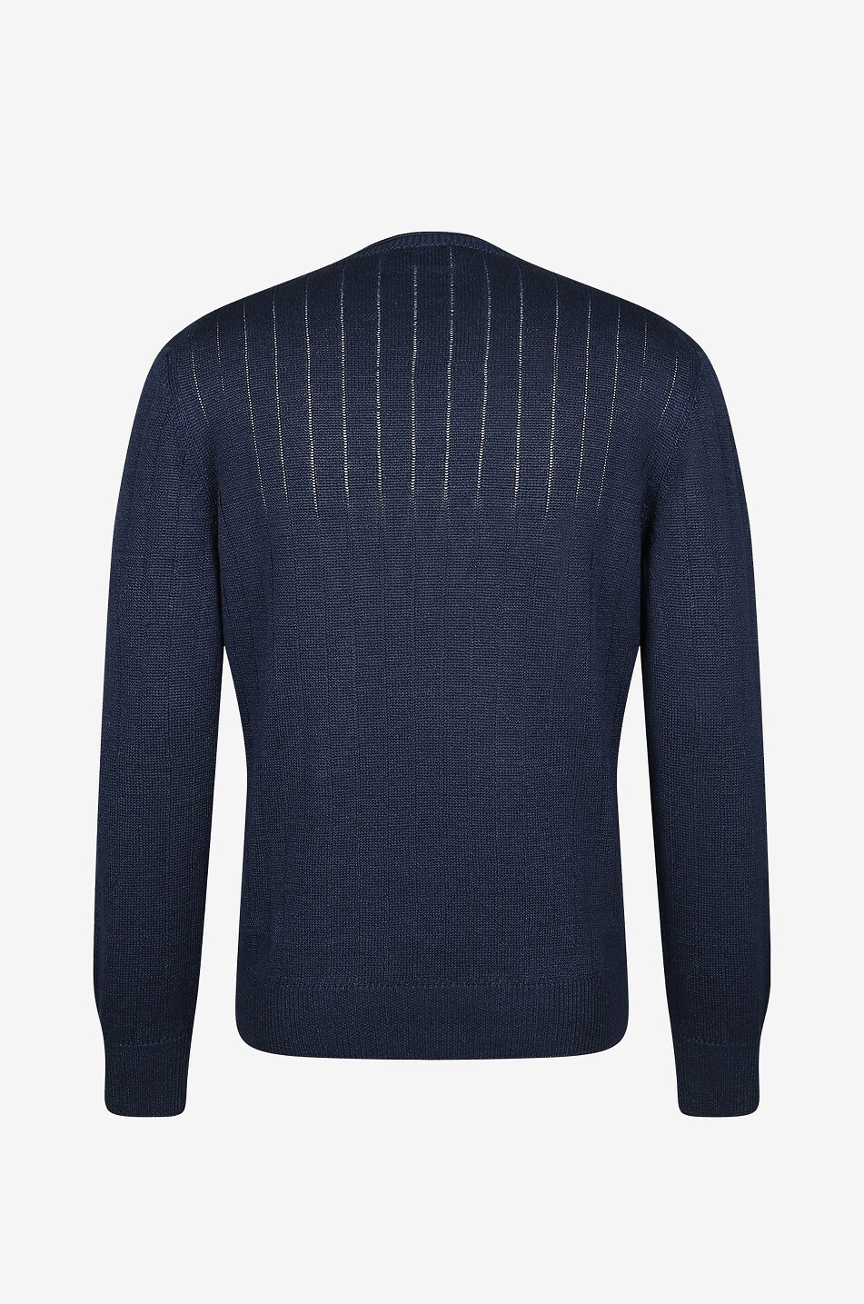 GRAN SASSO Pullover mit Rundhalsausschnitt aus Leinen und Baumwolle mit Lochmotiv Herren DUNKELBLAU 2