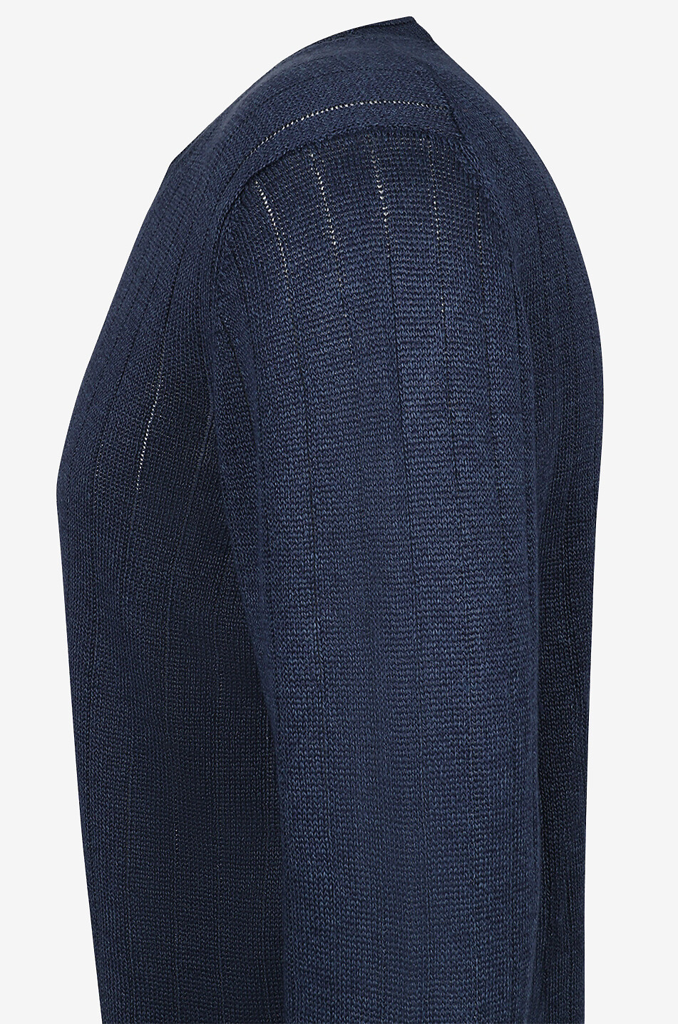 GRAN SASSO Pullover mit Rundhalsausschnitt aus Leinen und Baumwolle mit Lochmotiv Herren DUNKELBLAU 3