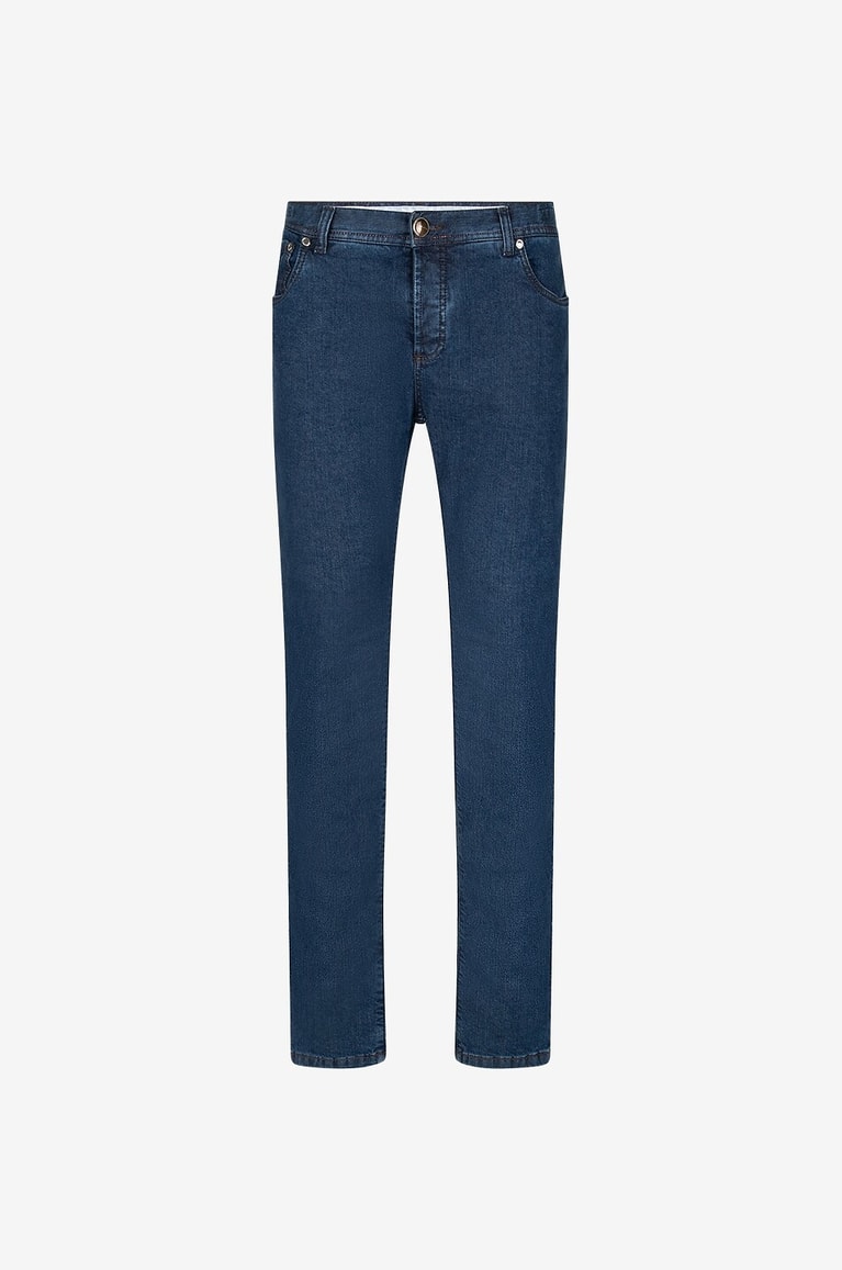 RICHARD J. BROWN Jeans mit geradem Bein aus Baumwolle Modal und Seide Tokyo Herren MITTELBLAU 1