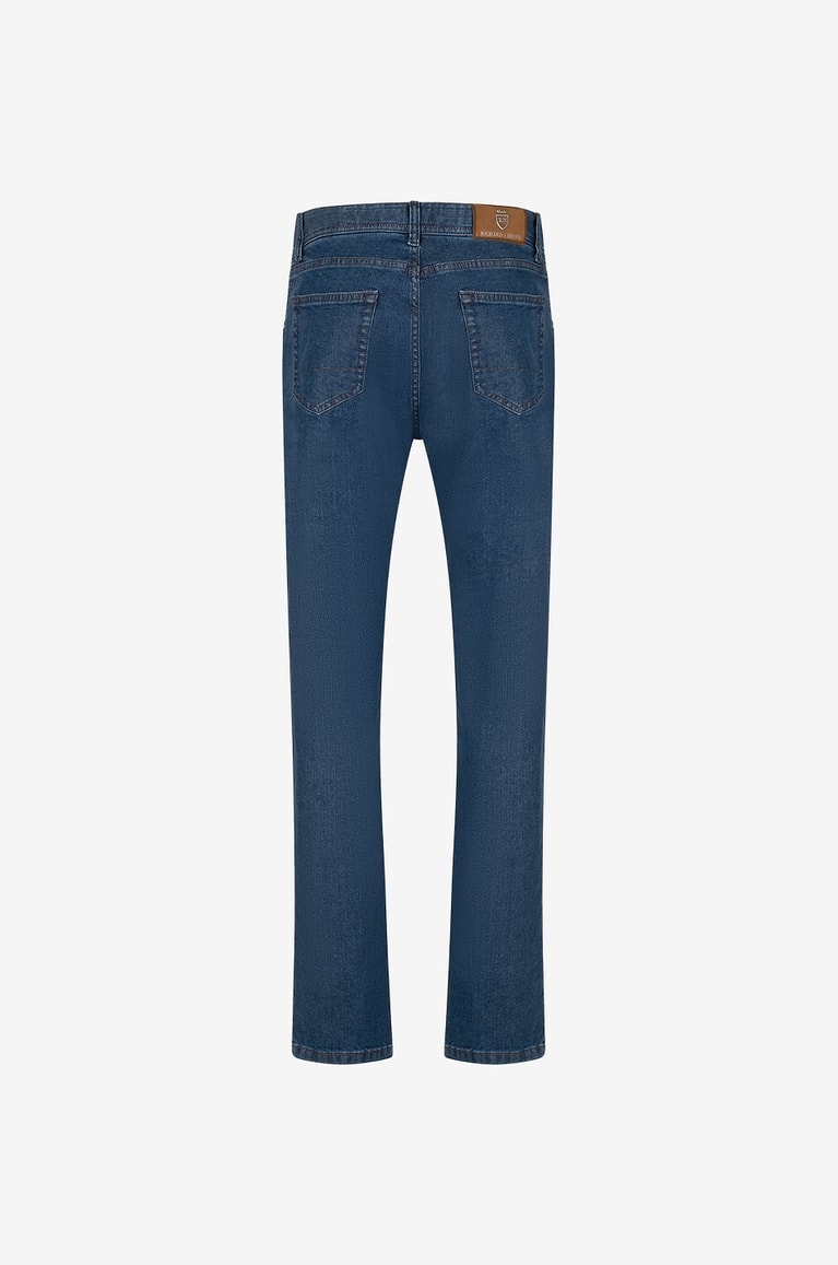 RICHARD J. BROWN Jeans mit geradem Bein aus Baumwolle Modal und Seide Tokyo Herren MITTELBLAU 2