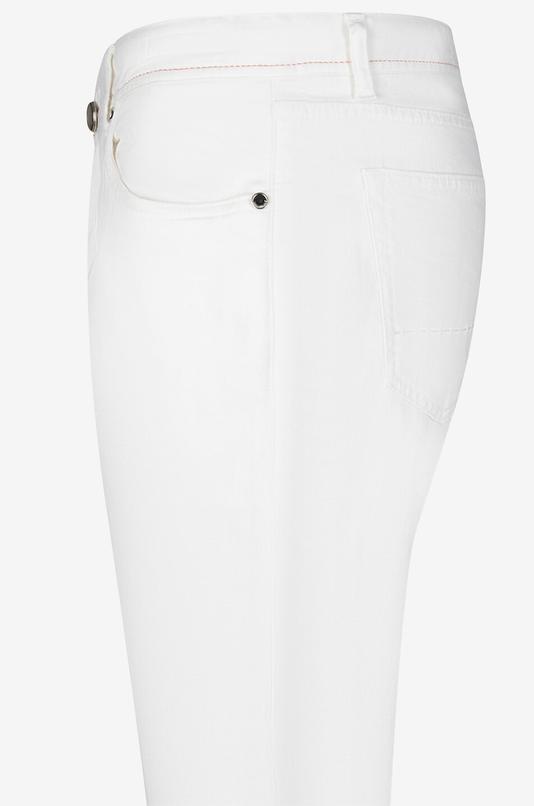 RICHARD J. BROWN Hose mit geradem Bein aus Baumwolle und Leinen Tokyo Herren CREMEFARBEN 3
