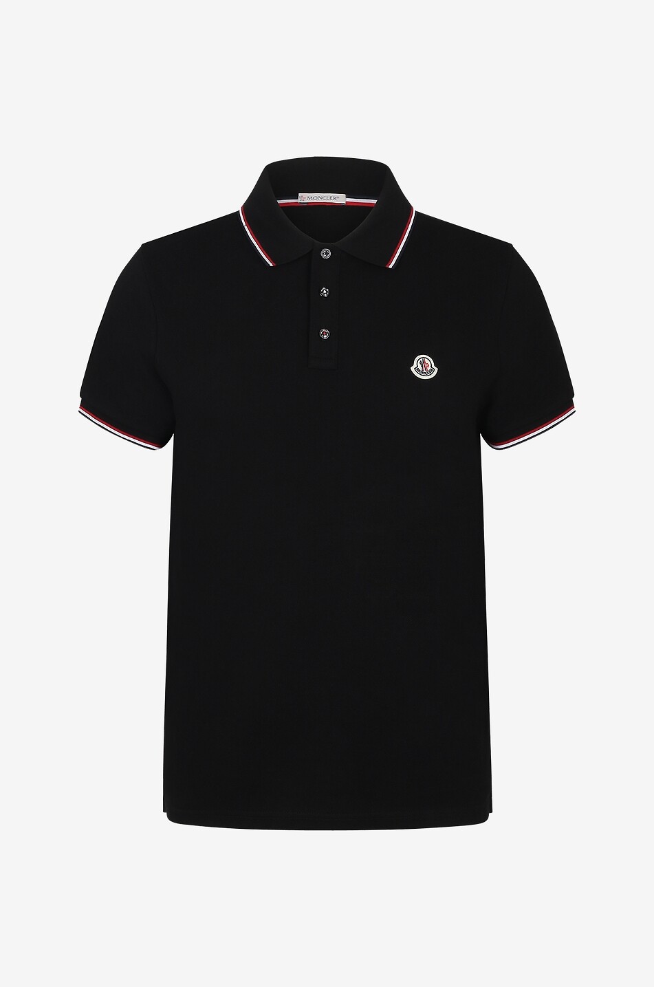 Short sleeved polo shirt with tricolour details MONCLER Bongenie