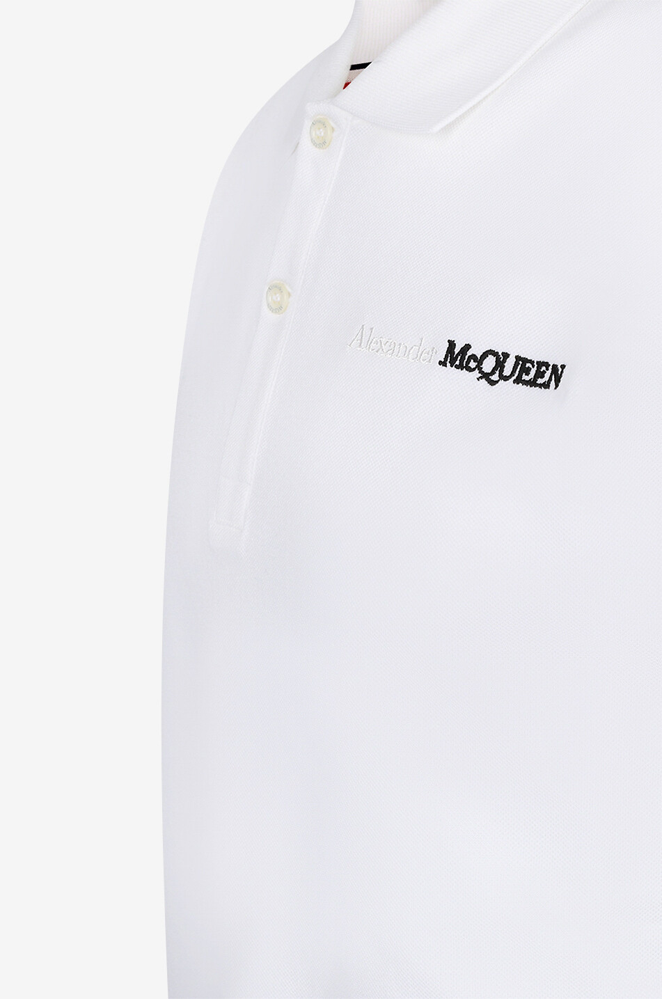 Polo en coton piqué à manches courtes brodé McQUEEN