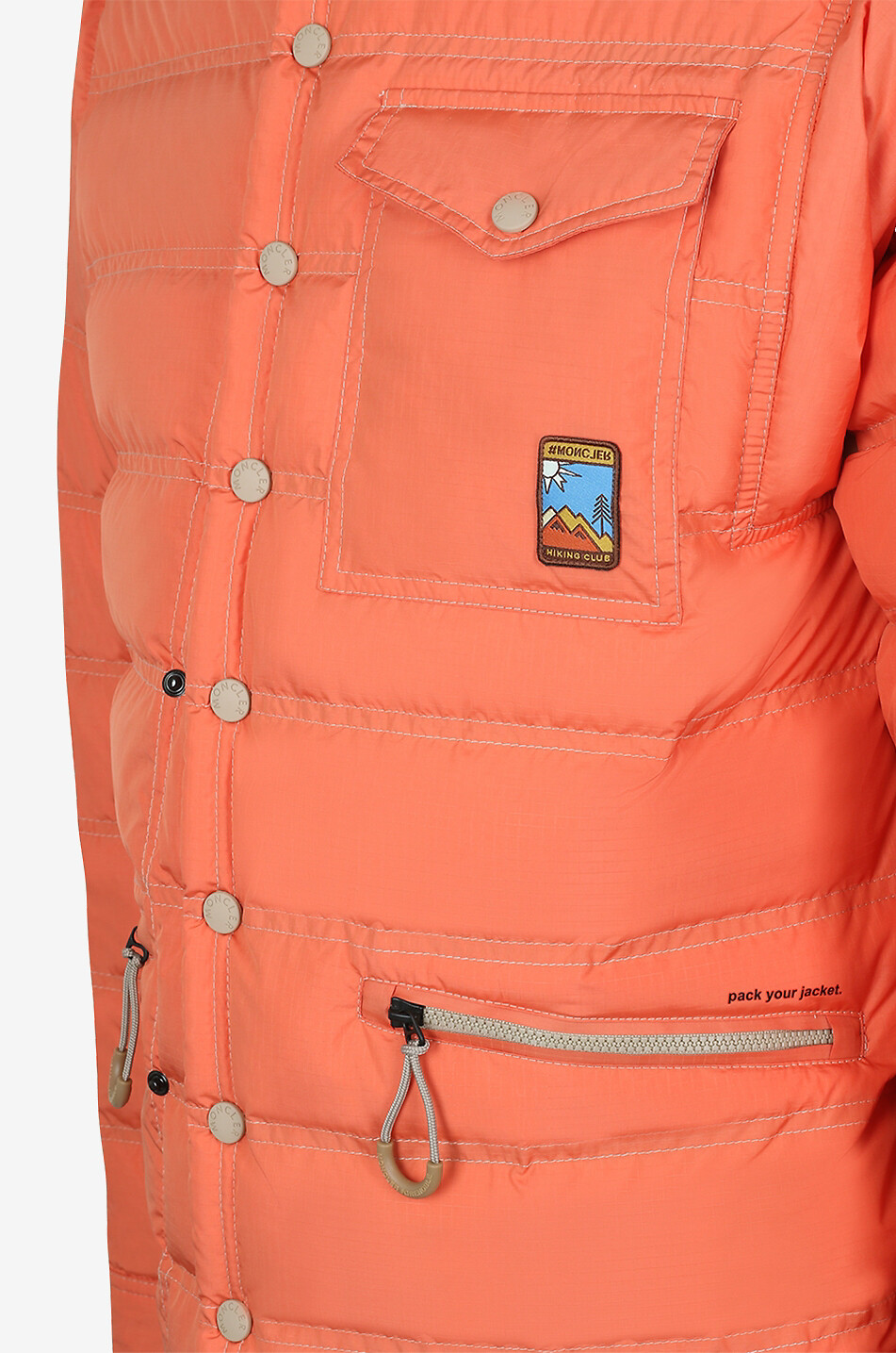MONCLER GRENOBLE Veste chemise en ripstop et duvet Lavachey Homme ORANGE 3
