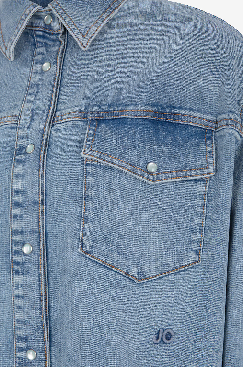 JACOB COHEN Chemise à manches longues en denim délavé Femme BLEU MOYEN 6